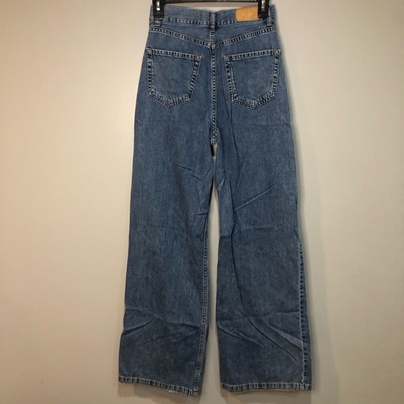 Stradivarius Super Wide Leg Blue Denim Grunge Skater Hippie Slouchy Jeans - Picture 2 of 13